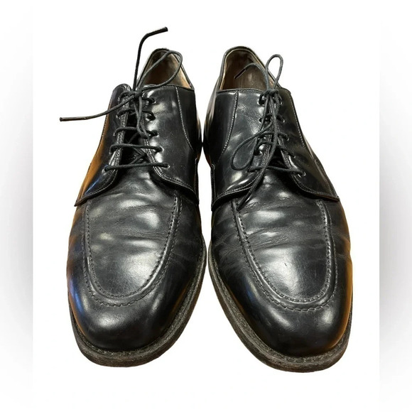 Johnston & Murphy Black Leather Lace Up Oxfords  Shoes Size 11 - Picture 2 of 11
